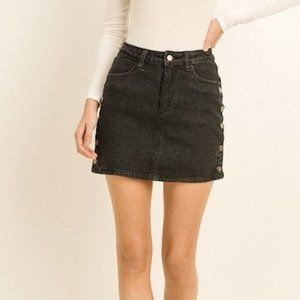 Black Denim Skirt